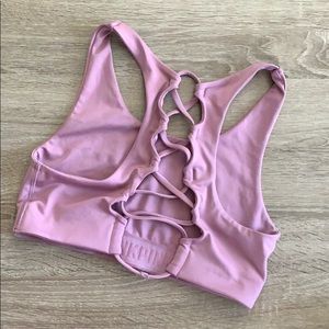 Pink sports bra
